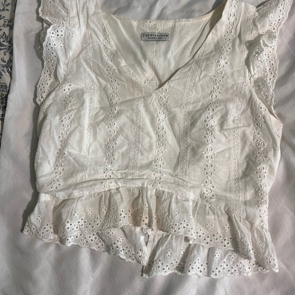 White lacy top